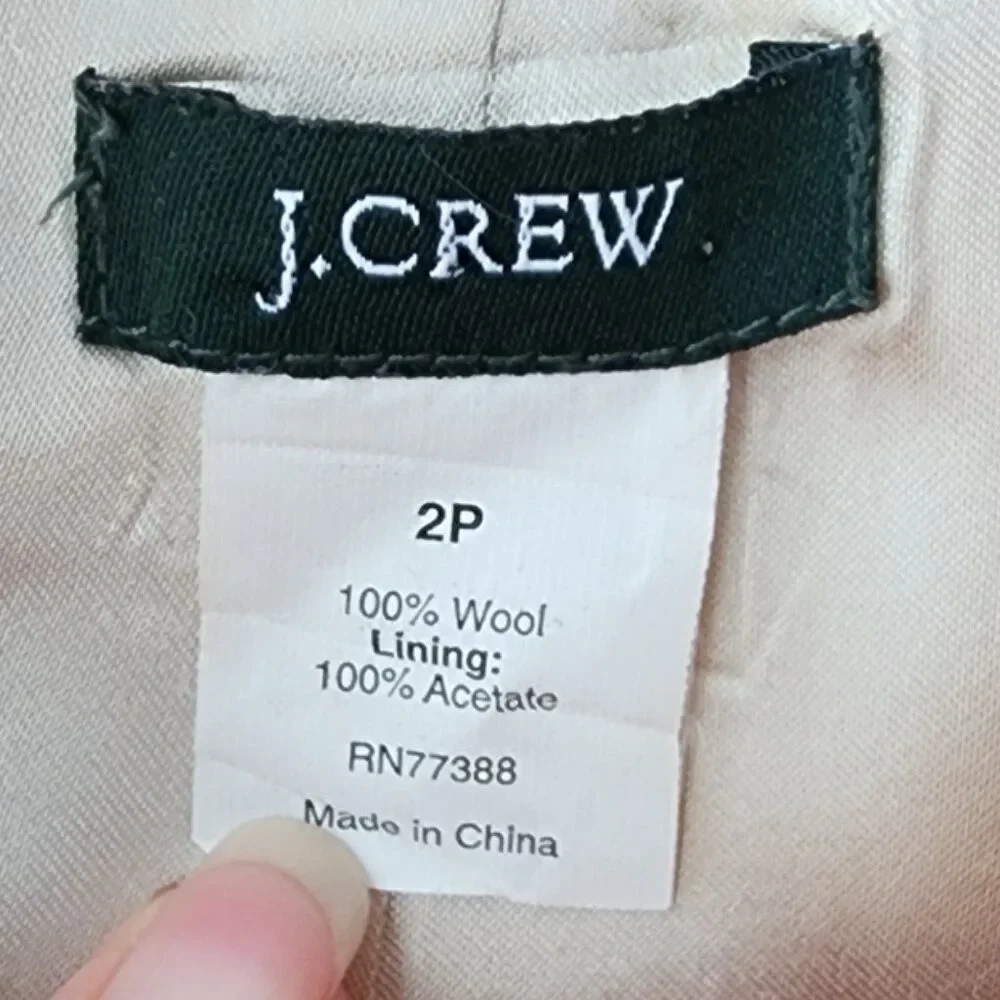 J. Crew Orange Ruffle-Trim Wool Blend Blazer